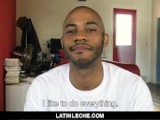 Preview 2 of LatinLeche - Latino stud crams two cocks in his mouth