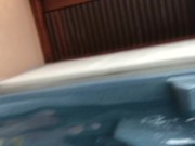 Preview 4 of Public blowjob in hotel hot tub and then fucking in the shower with facial