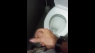 Jerk big cock at work