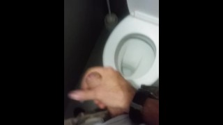 Jerking hard boner at work