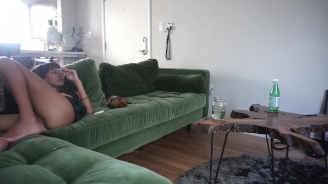 Hot Upskirt Creamy Pussy Masturbation - The Best View Between My Legs 