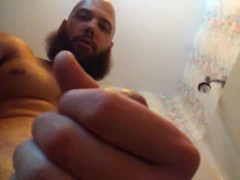 Beating my big cock in the shower
