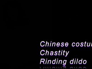 Sexy sissy Riding dildo with cheongsam