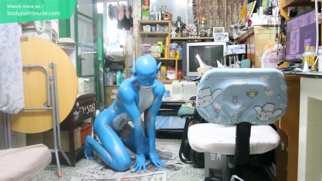 Digitmon Veemon Boy / Body Paint / 19 Years Old Extreme Fetish Cosplay #1