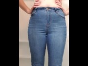 Preview 1 of Desperate Pissing Tight Jeans