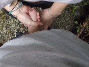 Preview 2 of Amateur couple fuck in the forest. POV Sexe Blowjob Cumshot