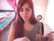 Preview 3 of AwesomeKate - RedHead Teen Cums In Black Thigh High Socks