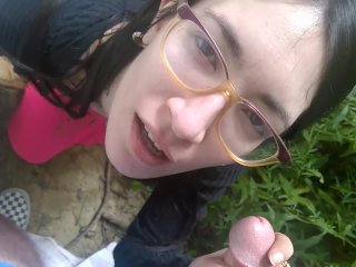 public, outside, cum in mouth, teenager public