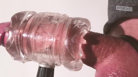 Fucking my Fleshlight Quickshot ends in two huge cumshots.