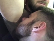 Preview 2 of Daddy sucks Boy’s big dick in the backseat
