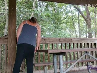 MILF in Yoga Pants Getting Fucked on PicnicTable - "DON'T_GET CAUGHT!"