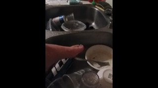 Pissing on dishes and feet