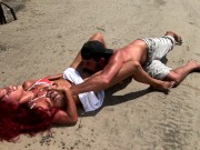 Preview 3 of Nice Outdoor Beach Sex! Hot Body & Horny Redhead Latina Slut Loves To FUCK!