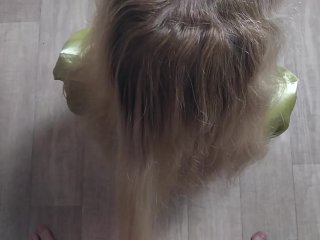 Stroking LongHair,hairjob ,hair, Fingering,cumming on_Hair