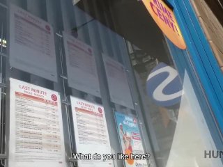 HUNT4K. Slim brunette fucked by guy in front of her nerdy cuckold