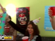 Preview 1 of BANGBROS - Dorm Invasion Surprise Party With Diamond Kitty And Friends