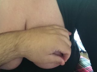 pov, nipple pinching, nipple sucking, cum onto tits