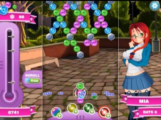 anime, bubble puzzle, game, solo female