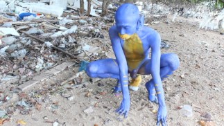 Я превратился в синего инопланетянина... / Бодипрайт / Обнаженный боди-арт #1