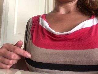 MILF showing tits after work )