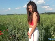 Preview 1 of Public Agent Sexy Spanish beauty fucked in a field for cash