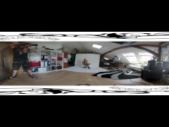 Supergirl Izzy Delph 3DVR360 video backstage from shoot before masturbation