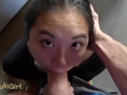 Preview 2 of Asian cocksucker does her chores @Sukisukigirl Green Eyes WMAF POV BLOWJOB