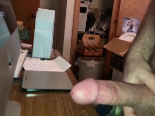 slo mo blowing a hot sticky load all over screen