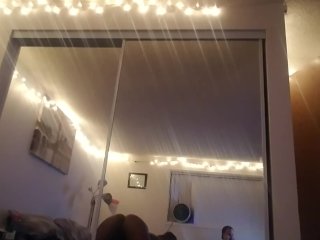 Fat ass twerking in bedroom mirror