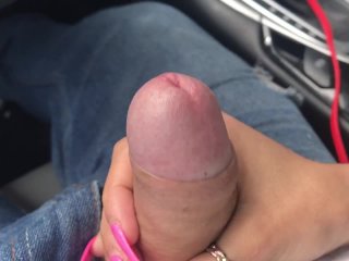Uber waiting station,blowjob in my car plus cum eating