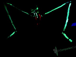 Blacklight Skeleton Masturbation and Cum