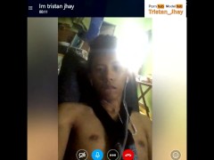 Asian Filipino Skype Video Call Masturbation