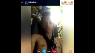 Asiático Filipino Skype Videochamada Masturbação