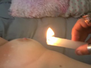 bondage, candle wax pussy, fetish, big tits