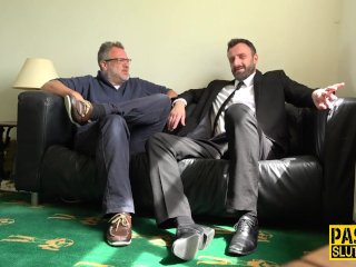 Brit submissive throated