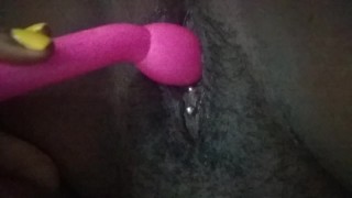 Playing with my wet hairy pussy while No one is home watch me cream pt.1