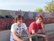 Preview 6 of CZECH HUNTER 375 -  Skateboarding Twinks Get Paid To Be In A Raw Threesome