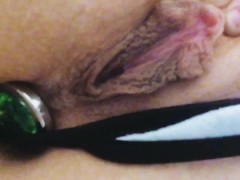 Diamond butt plug pussy teasing