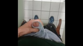 Horny in a public toilet