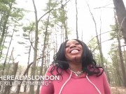 Preview 2 of Slutty big titt Ebony Jas interracial outdoor sex twerk on Dick