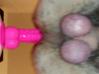 Watch my hot hairy ass take my new pink dildo deep and loving it!