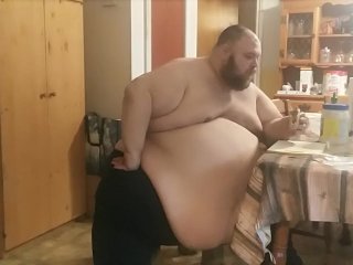 solo male, fetish, feedee belly, obese men