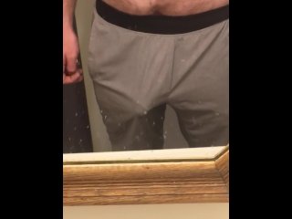 Boyfriend has a hands free orgasm with a full bladder!!