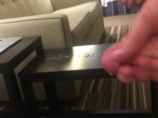 Jacking off with cumshot with mirror reflection