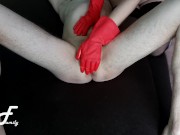 Preview 2 of Prostate massage in cowgirl position, red gloves ~DirtyFamily~