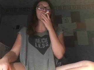 teen, smooth feet, smoking, cigarette