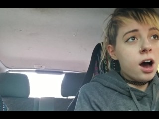 In public with vibrator and having an orgasm while driving Video
