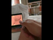 Preview 6 of M2F - Cumming with my hotel room door open, watching myself get fucked
