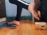 Worshiping feet and soles of my wife (sucking toes)