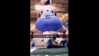 MILF Cherie DeVille gives Public BJ to young stranger on Snapchat at the public GYM TRAILER